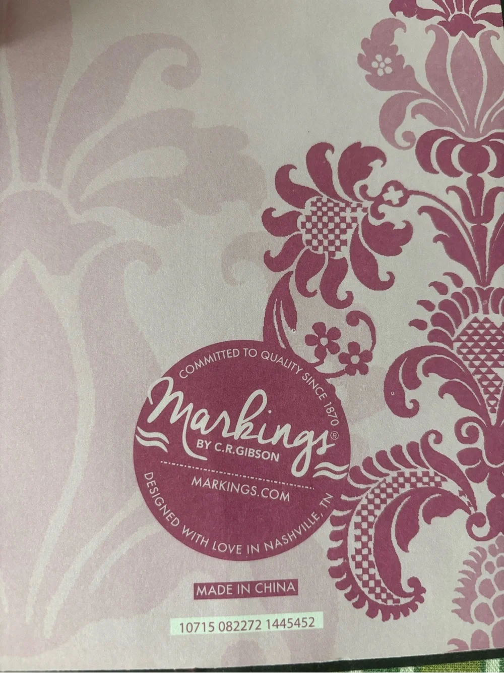 Gibson Pink Floral Embossed Notebook